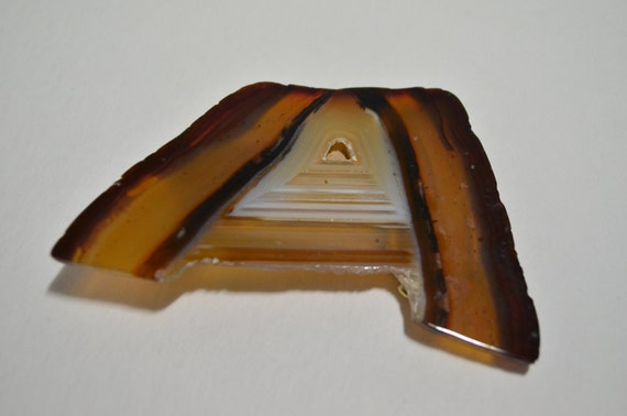 Vintage Natural Brazil Brown Letter "A" Agate Gem… - image 5