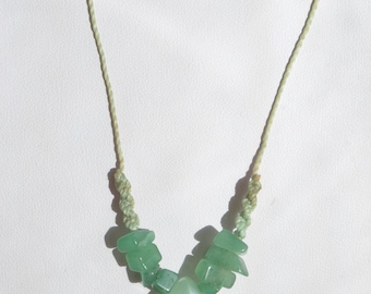 Vintage Natural Genuine Green Jadeite Jade Heart Pendant Cord Necklace Adjustable