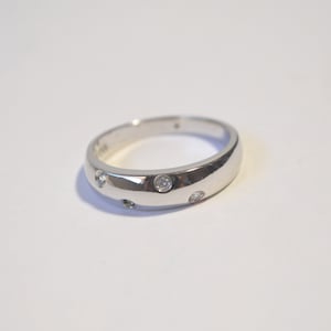 Vintage Sterling Silver 925 Topaz Band Ring Size 9