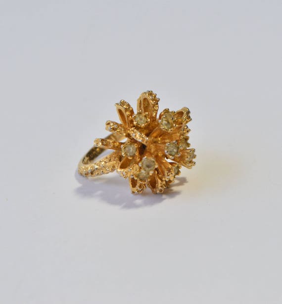 Vintage 18KT Gold HGF Crystal Rhinestone Starburs… - image 3