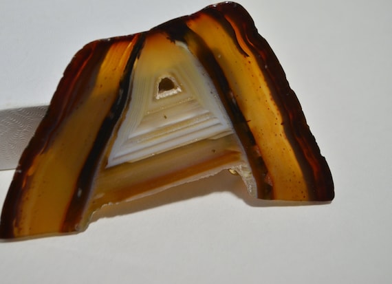 Vintage Natural Brazil Brown Letter "A" Agate Gem… - image 2