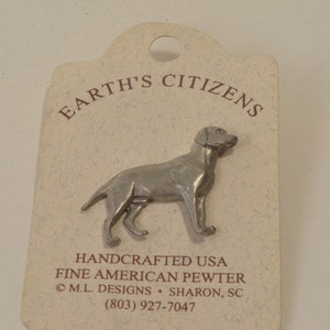 Vintage Earth's Citizens Pewter Dog Animal Lapel Pin Handcrafted USA Fine AMERICAN PEWTER