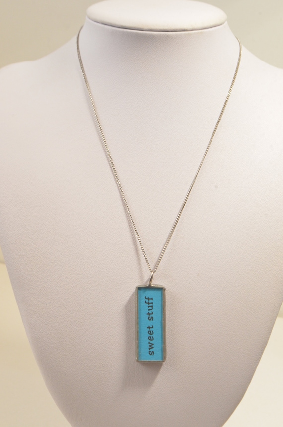 Vintage Sterling Silver Sweet Stuff Lollipop Pendant Necklace