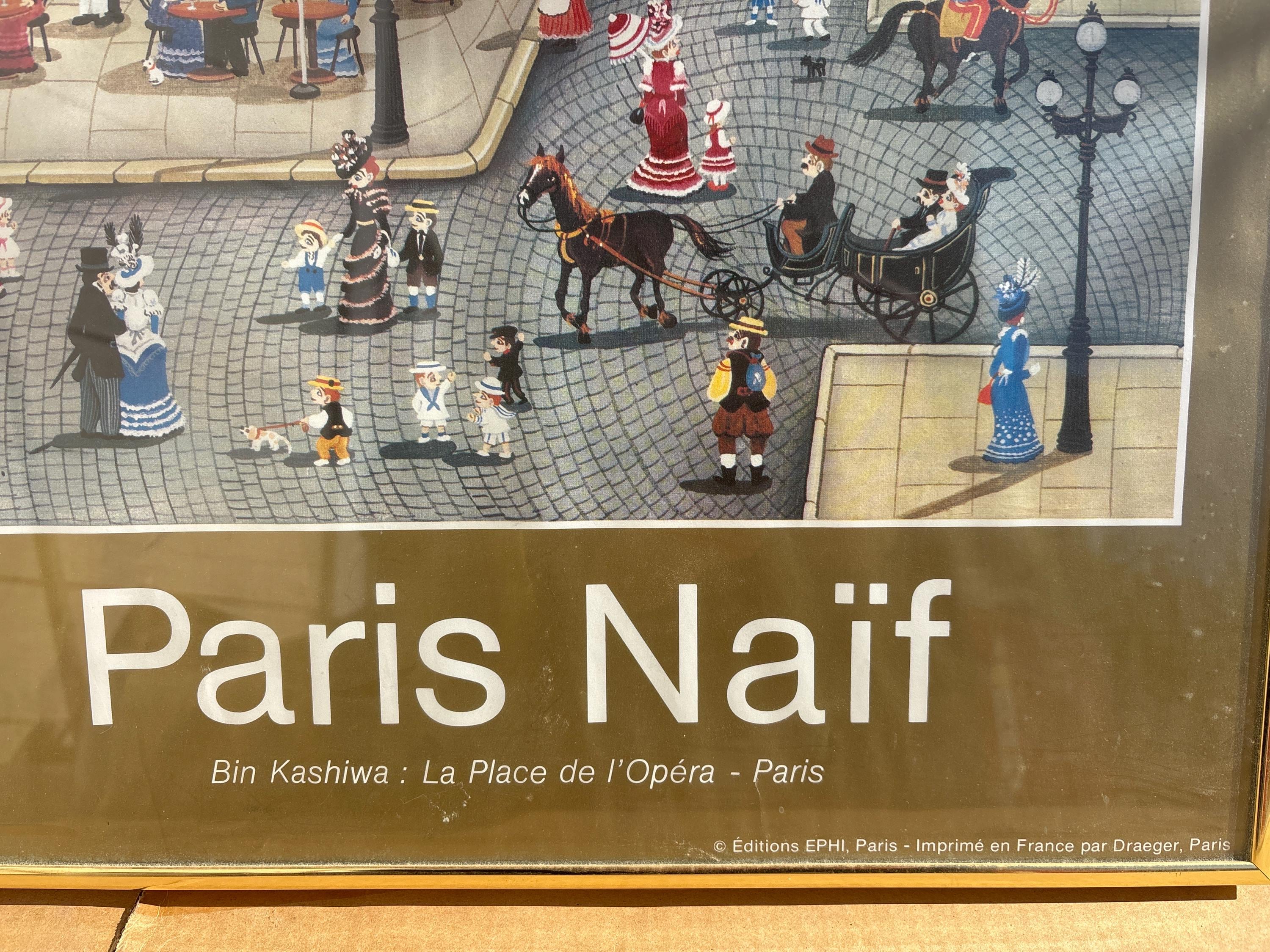 Vintage Japan Bin Kashiwa Print Paris Naïf La Place De I'opera