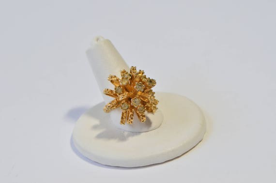Vintage 18KT Gold HGF Crystal Rhinestone Starburs… - image 8