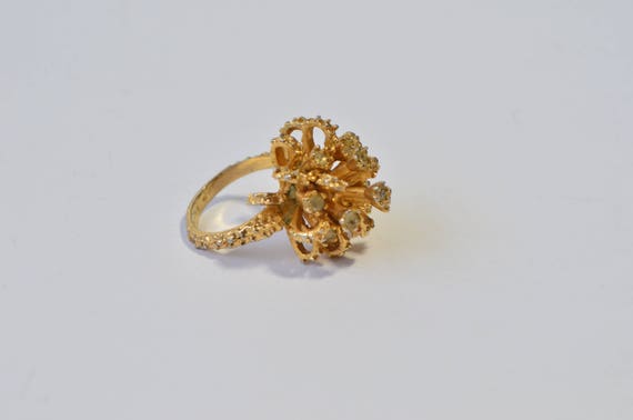 Vintage 18KT Gold HGF Crystal Rhinestone Starburs… - image 6