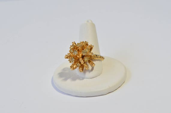 Vintage 18KT Gold HGF Crystal Rhinestone Starburs… - image 9