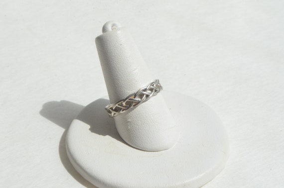 Vintage Handmade Sterling Silver 925 Entwine Twist Love Rope Wave 