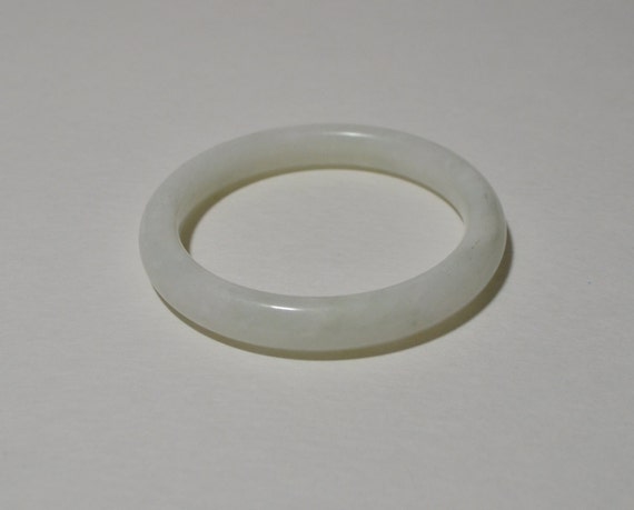 Vintage Genuine Natural White Jade Jadeite Bangle Bracelet 60 mm
