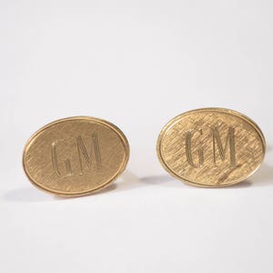 Vintage GM General Motors Gold Plated Men Cuff Links Cufflinks