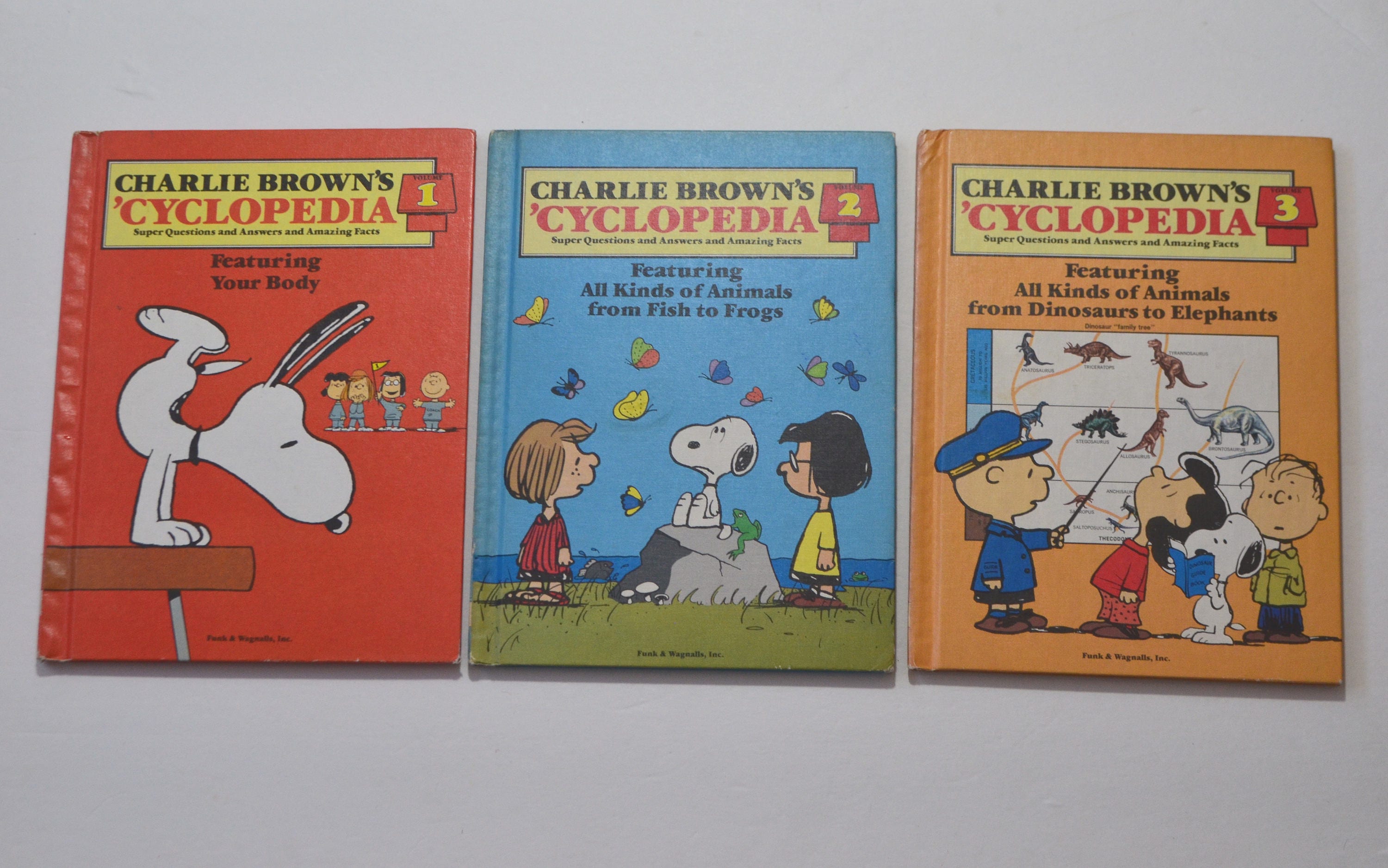 Vintage 1980 Hardcover Charlie Brown's Cyclopedia Set 10 Children