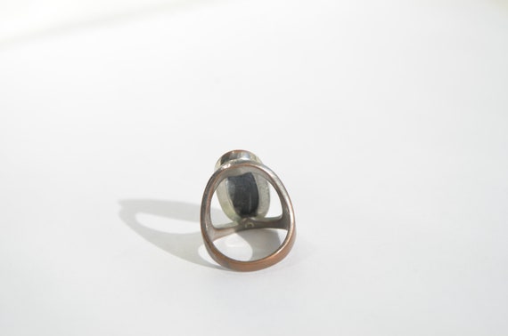 Vintage Large Silver Over Copper Black Onyx Oval … - image 8