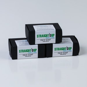 Straight Up Skin Care Face Soap -- Exfoliating Salt Bar with Activated Charcoal black soap for face