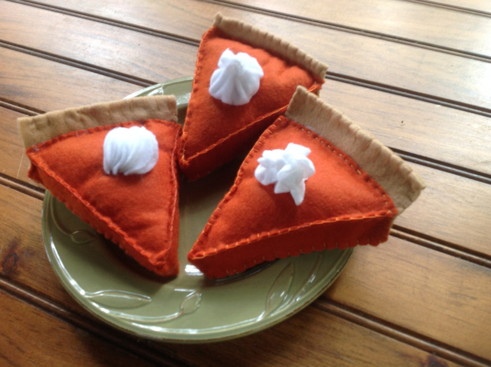 Felt food. Felt Pumpkin Pie slice. Pumpkin Pie. Kids baking. Etsy