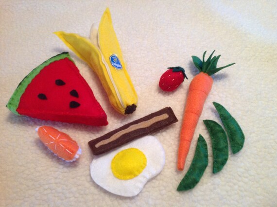 Felt play food vegetables Custom finish magnetic charm Felt veggies pieces 2.5-7cm 1 piece Handmade by TomToy