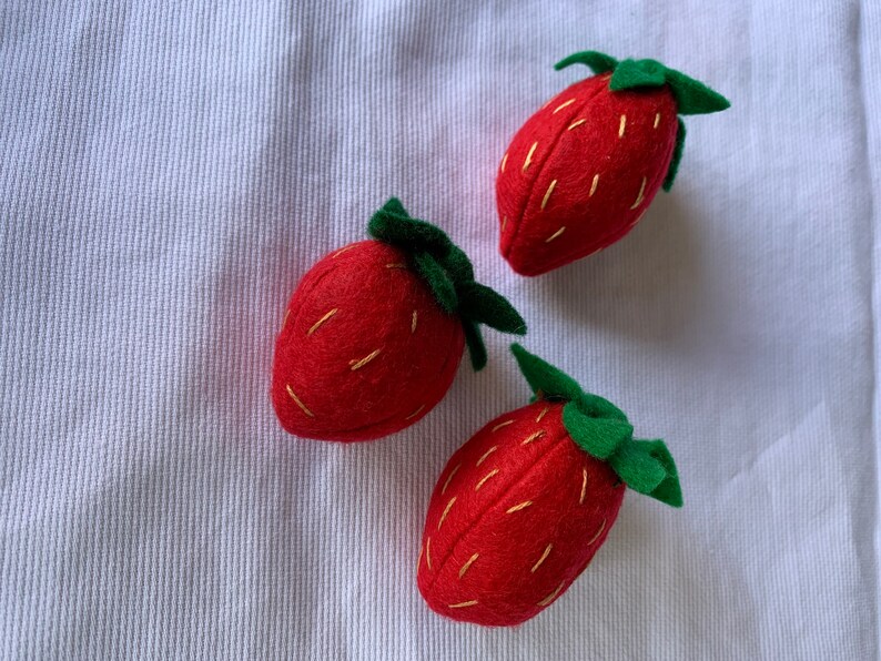 Felt Strawberries. Play Food. Kids Gift. Felt Food. 3 Etsy