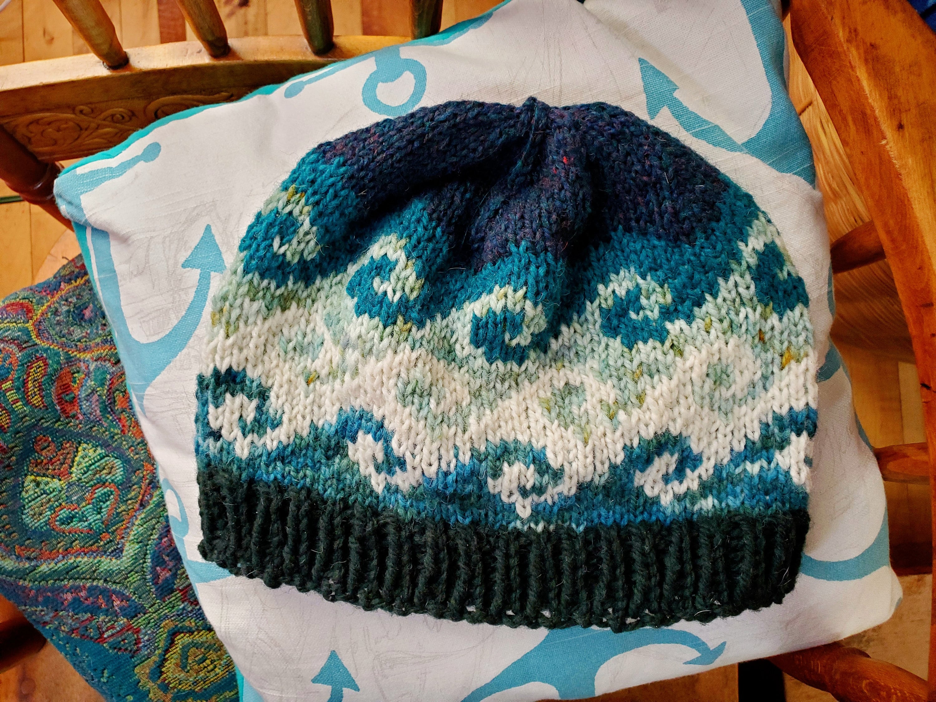 Waves Hat Knitting Pattern Fair Isle Toque PDF Pattern Stranded