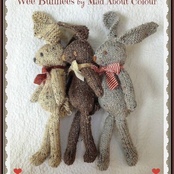 Bunny Rabbit KNiTTING PaTTERN Stuffed Toy Animal PDF PaTTeRN ONLY Child Cuddly Floppy Ear WEE BuNNEE PaTTeRN PiC TuTORiAL Newborn Baby Prop