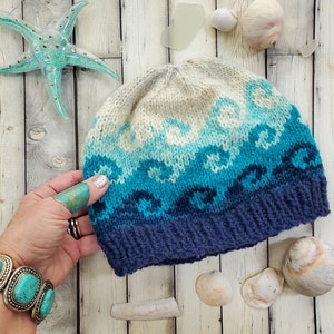 WaVeS Mütze Strickanleitung Fair Isle ToQUEe Strickanleitung PDF ANLEITUNG Stranded Colorwork Winter Mütze Strickanleitung Kid Erwachsener
