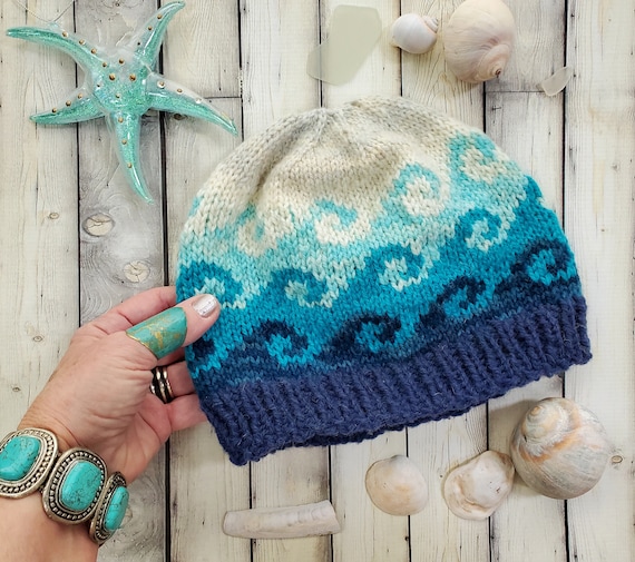 Waves Hat Knitting Pattern Fair Isle Toque PDF Pattern