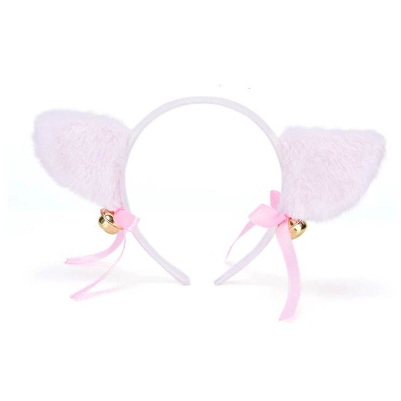 Fox Cat Ear Fur Headband With Bells Etsy