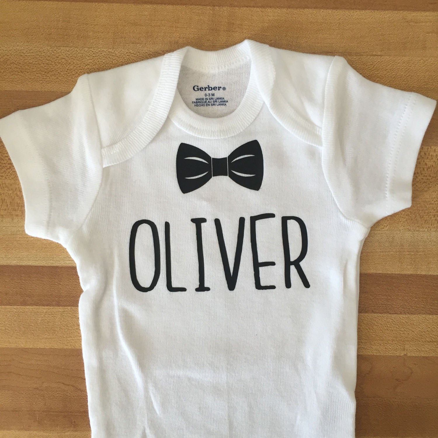 Baby boy name onesies brand by Gerber bow tie bowtie Etsy