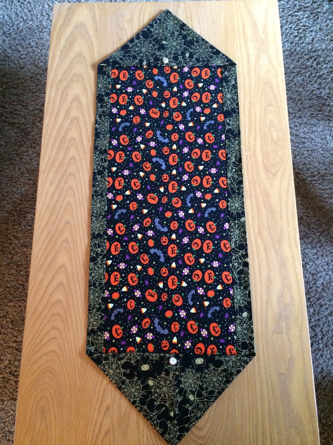 Halloween Jack 'o Lantern/spider Web Table Runner - Etsy