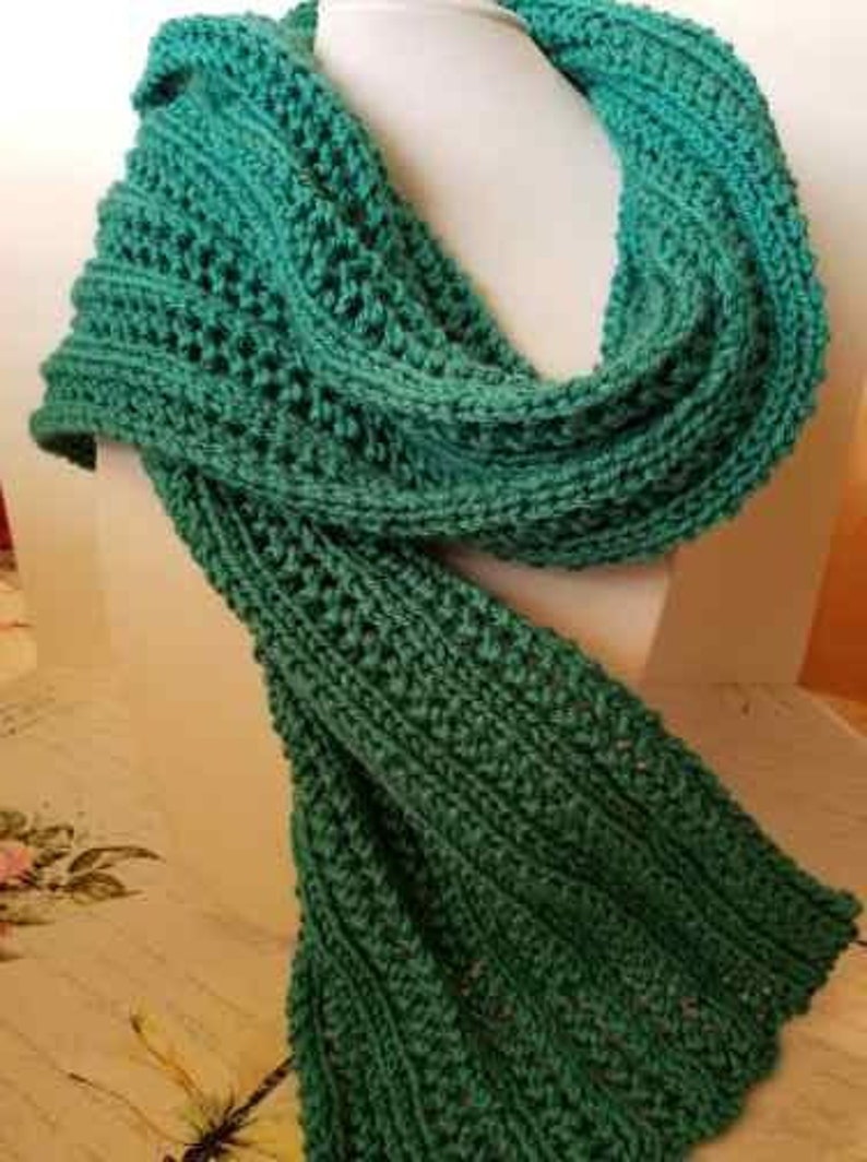 Hand knit scarf in Seafoam colored very soft | Etsy