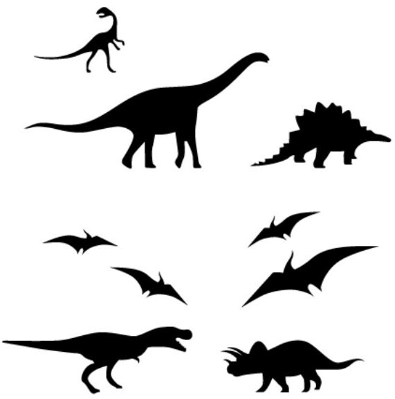 Dinosaurs set vinyl decal/sticker Etsy