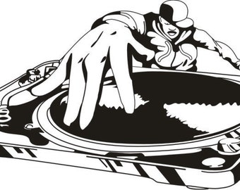 DJ turntable vinyl decal/sticker