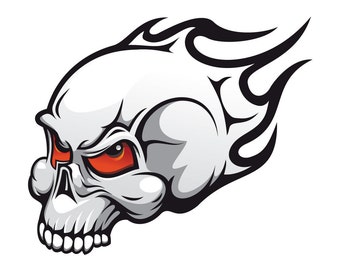 Skull With Red Eyes Vinyl Decal