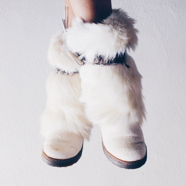 Y2k Fur Boots - Etsy