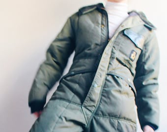 ¡Desgaste utilitario retro! Traje de esquí acolchado vintage de los años 70: traje de nieve Gorpcore para aventuras en la nieve