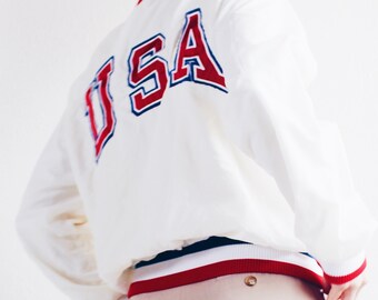 Vintage 1980s Champion Olympia Trainingsjacke - USA Olympian | Perfekt für die Olympischen Spiele 2024 in Paris
