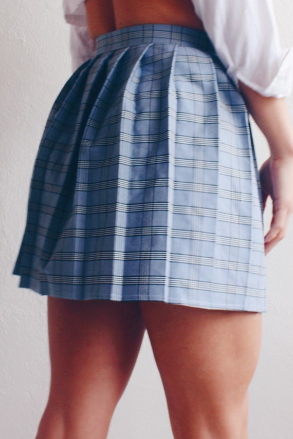Dark Academia Plaid Pleated Mini Skirt - image 8