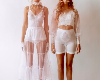 Upcycled Sheer Petticoat Skirt - Perfect for Layering | Edgy Coquette Style | Unique Vintage Fashion