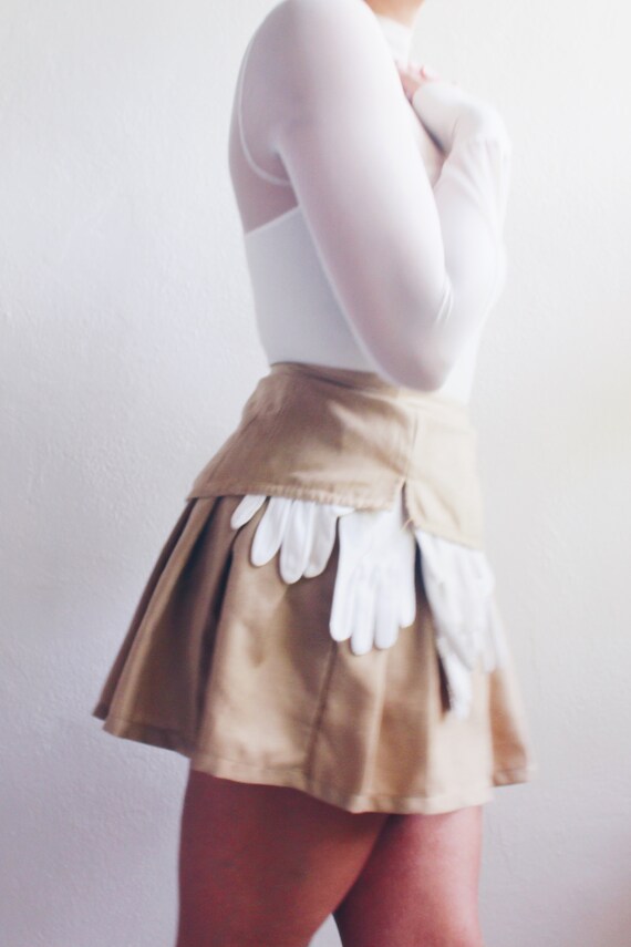 Pleated Asymmetric Mini Skirt / Upcycled Vintage … - image 9