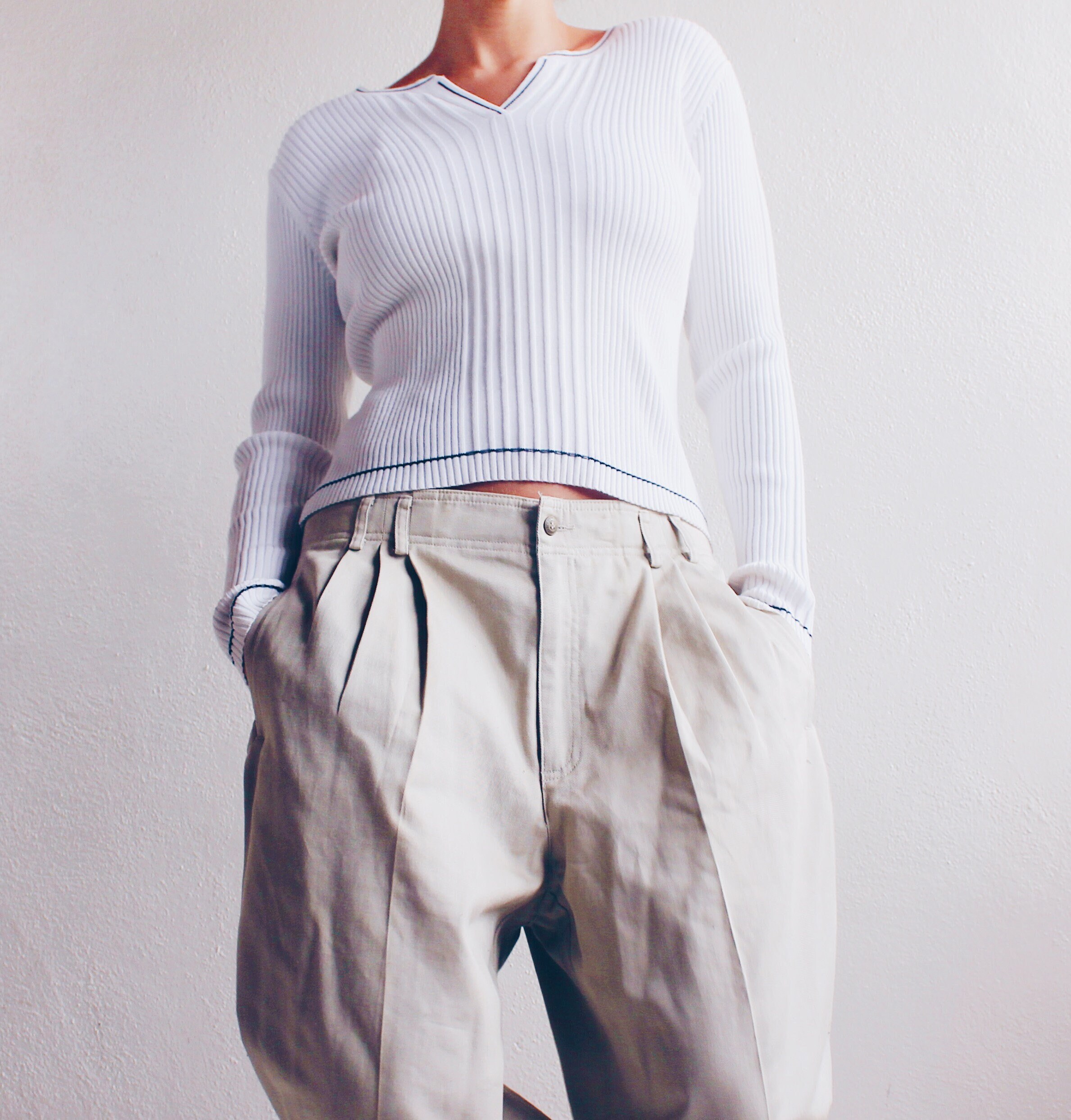 Vintage Cotton St. John's Bay Ribbed Sweater 90s Minimalist Vintage Cotton St. John's Bay Ribbed Sweater 90s Minimalist