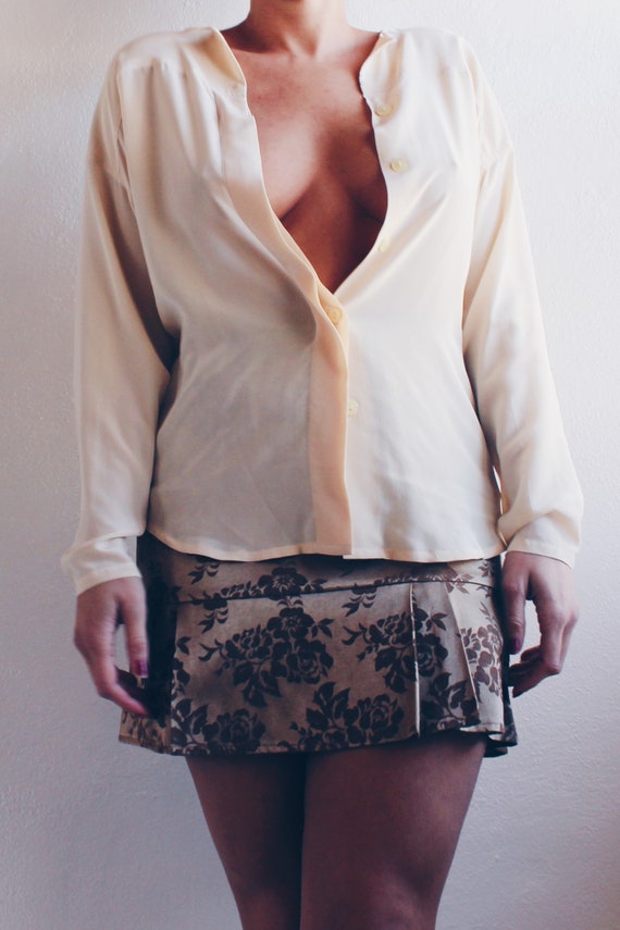 Bronzed Gold Floral Tapestry Mini Skirt - image 10