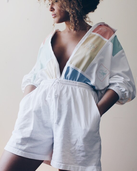 Color block spring jacket / Large 90s Vintage Wind