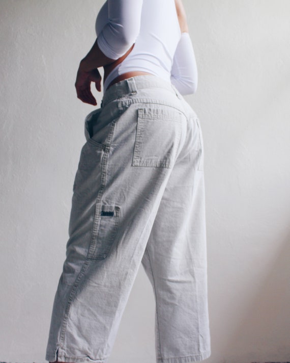 Khaki Cargo Capris / Vintage 90s Beige pants - image 5