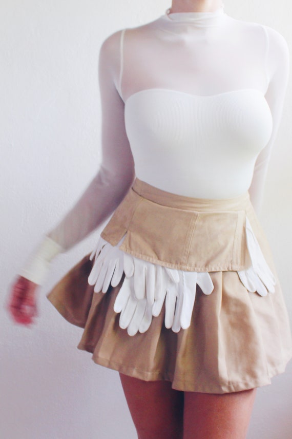 Pleated Asymmetric Mini Skirt / Upcycled Vintage … - image 10
