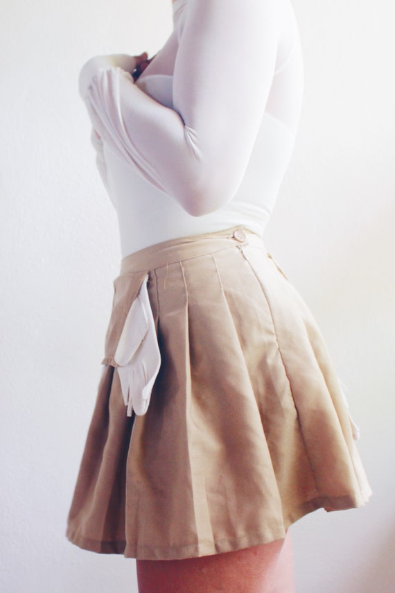 Pleated Asymmetric Mini Skirt / Upcycled Vintage … - image 5