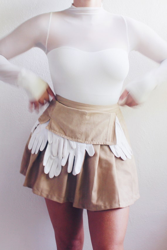 Pleated Asymmetric Mini Skirt / Upcycled Vintage … - image 2