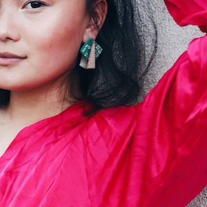 Y2K Cybercore Prism Hoop Earrings - Sustainable Futuristic Accessory!