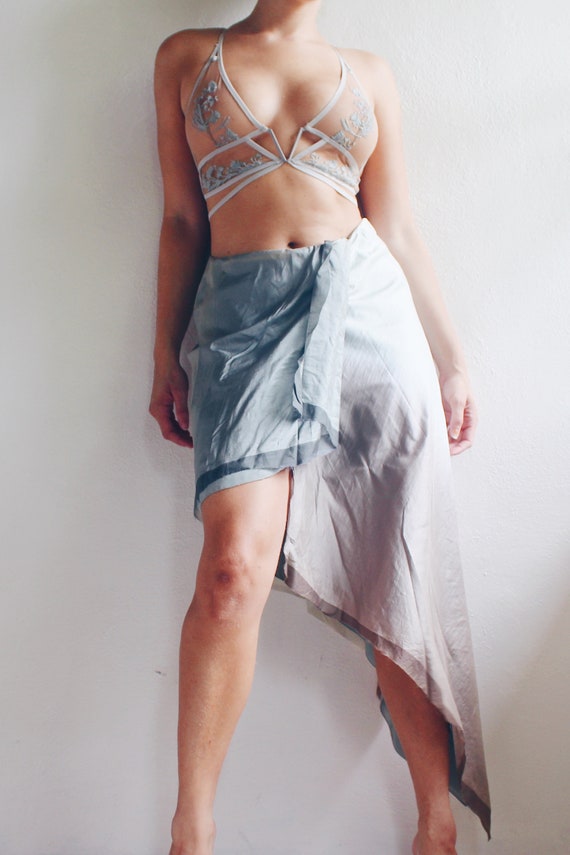 Emporio Armani Asymmetric Silk Skirt / Multicolore