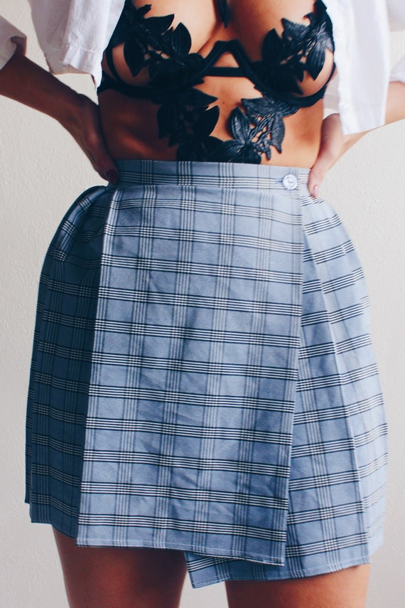Dark Academia Plaid Pleated Mini Skirt - image 3