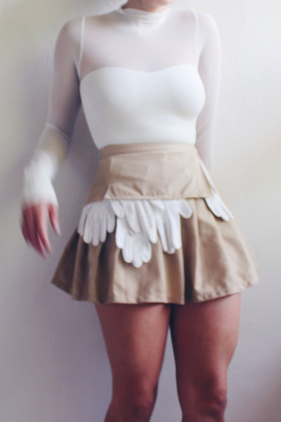 Pleated Asymmetric Mini Skirt / Upcycled Vintage … - image 4