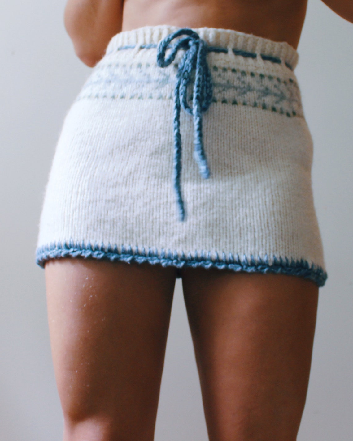 Handmade wool knit skirt / Nordic knit mini skirt | Etsy