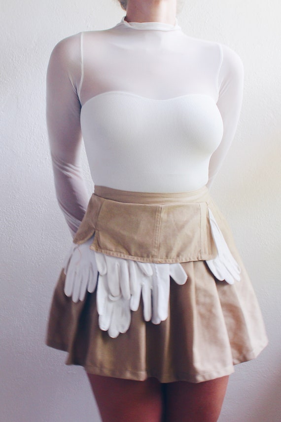 Pleated Asymmetric Mini Skirt / Upcycled Vintage … - image 6